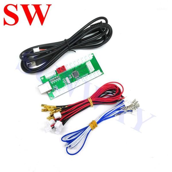 

game controllers & joysticks 1player arcade led usb encoder connection push button to pc controller eyboard with 2pin 2.8mm cables1