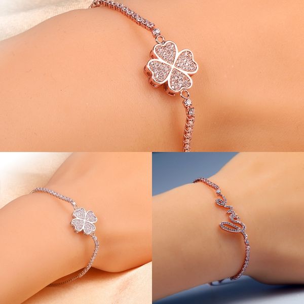 

b7vdq posalina korean version of simple fashion student versatile department zircon temperament personalized crystal bracelet bracelet brace, Golden;silver