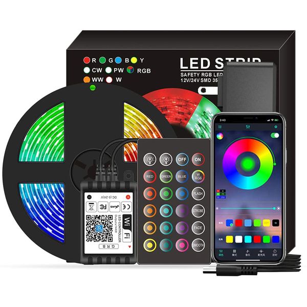 

wifi led strip lightswaterproof alexa and google certified,outdoor led strip lights, music & voice sync for pool parties