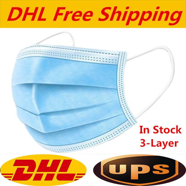 

3 layers of disposable 3ply non-woven protection and personal health mask with earloop mouth face sanitary masks