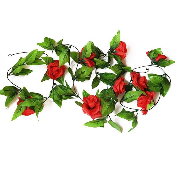 

240cm 9heads artificial roses flower string for home garden decoration diy wedding arches garland fake flowers vines rattan