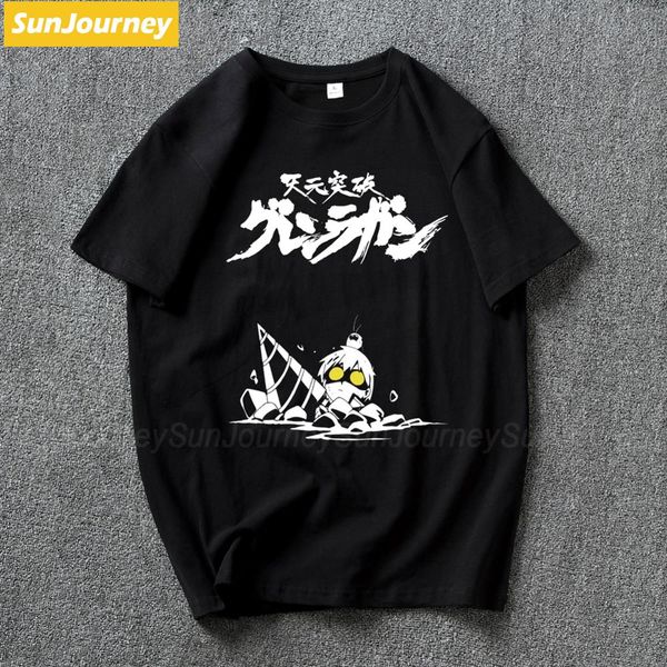 

tengen toppa gurren lagann япония аниме мужчины футболка большого размера o-шеи хлопка с коротким рукавом мужская одежда спортивная с капюшо