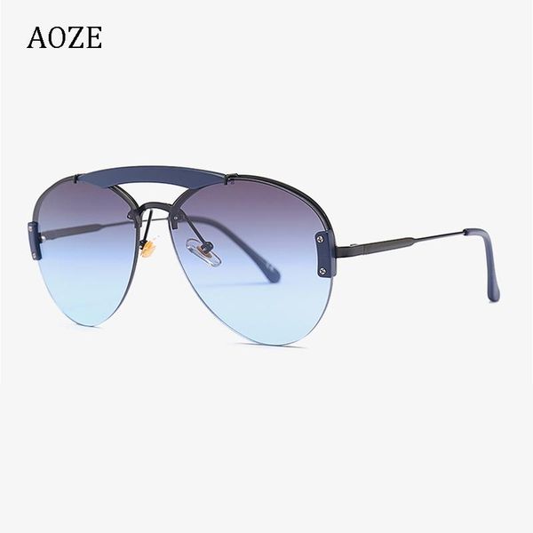 

aoze2020 fashion aviation pilot style double beamsunglasses vintage gradient design brand sunglasses sunglasses sunglasse, White;black