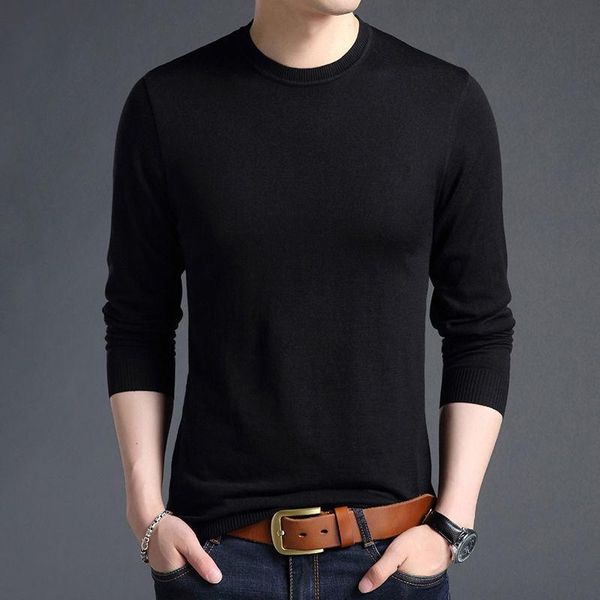 

men's sweaters 2021 fashion autumn winter men thickness pullover male casual o-neck solid color long sleeve korea style warm d211, White;black
