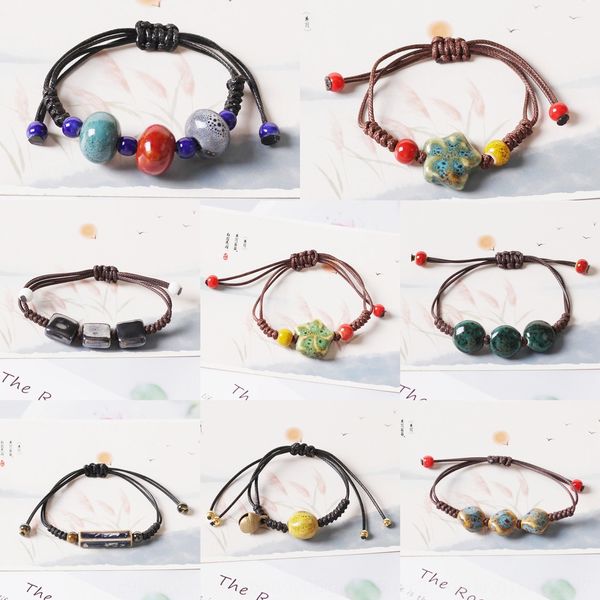 

jingdezhen ceramic female literature and art national style simple boudoir gift bracelet national bracelet dh234, Golden;silver