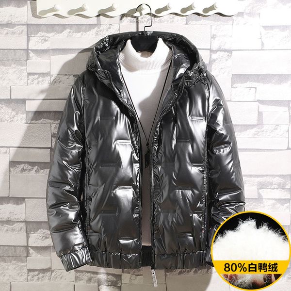 

korean boys' hooded down jacket 2020 simple and versatile, Black;brown