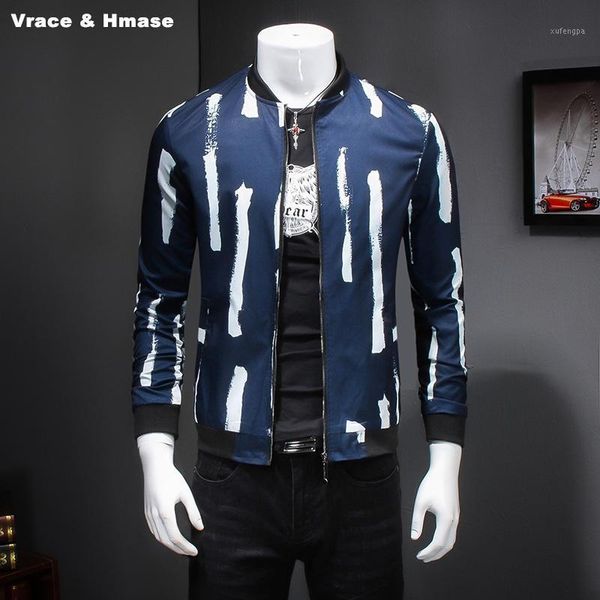 

j16105 european style personalized printing business casual slim jacket new arrival 2021 high-quality boutique jackets men m-5xl1, Black;brown