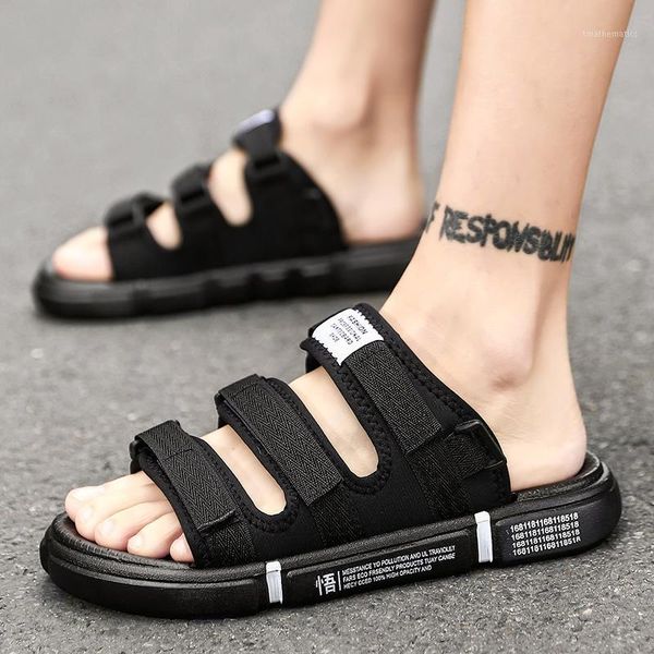 

summer sandals men mesh classic roman sandals slipper outdoor sneaker beach men water trekking sandalia masculina1, Black