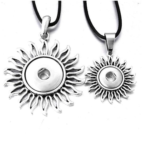

new diy snap jewelry charms metal snap pendant necklace fit 12mm 18mm snap buttons fashion accessori bbymem, Silver