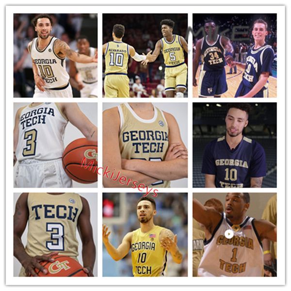 

custom georgia tech basketball jersey dennis scott jarrett jack matt harpring tom hammonds john salley mark price rich yunkus roger kaiser, Black
