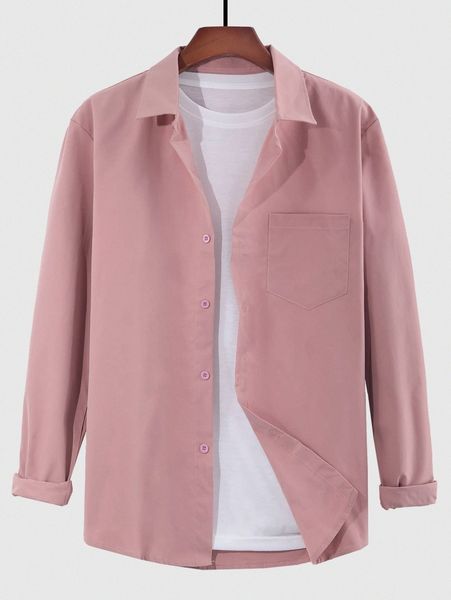 

men pocket patched shirt without j38m#, White;black