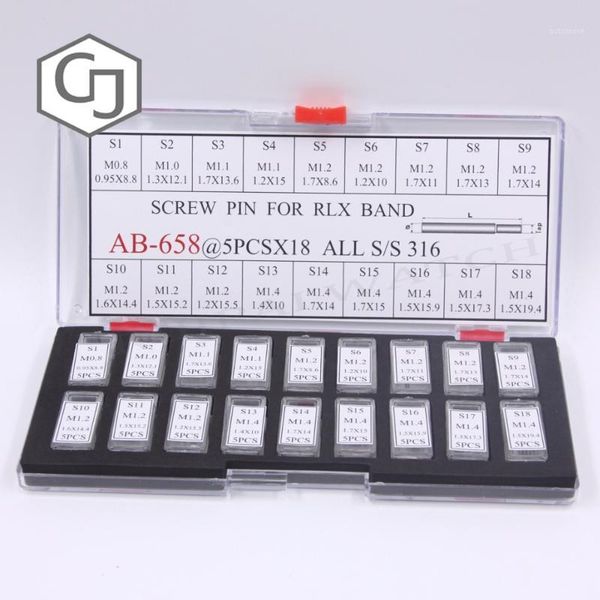 

90pc screw pins links for generic watch bands/bracelets/straps assorted sizes set1