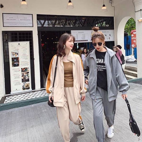 

свитер sweaterautumn студент нового набор версия r9jvr женских женщин в 2020 спортивной моде случайного свитера корейской весны и осенью два, Gray