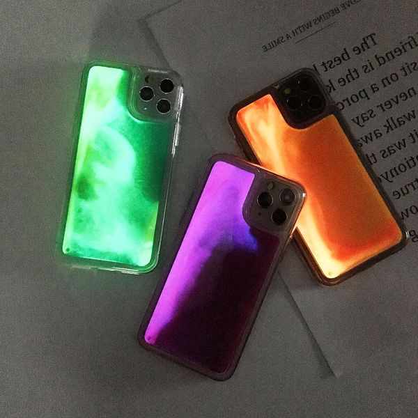 

3e3saselling sand liquid xs luminous glitter case neon mobile phone shell for iphone 11 pro maxxzvip2