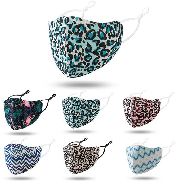 

washable mask designer face mask printed camo stripe face masks with fashion cover are dustproof and smog-proof, blue silk leopard print