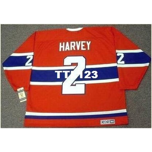 

421s #2 doug harvey montreal canadiens 1959 ccm vintage ck away home hockey jersey or custom any name or number retro jersey, Black