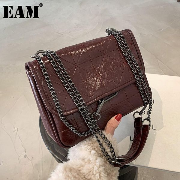 

eam] women new tote bag chains soft pu leather flap personality all-match crossbody shoulder bag fashion tide 2021 18a1242