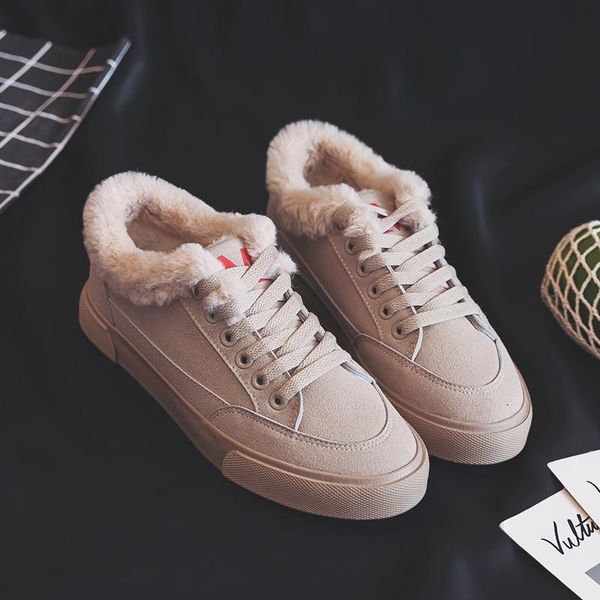 

ботильоны женские 2020 зимних ботинок новая корейская дикой студент снегоступы зима плюс бархат холст обуви нагреться два хлопка, Black