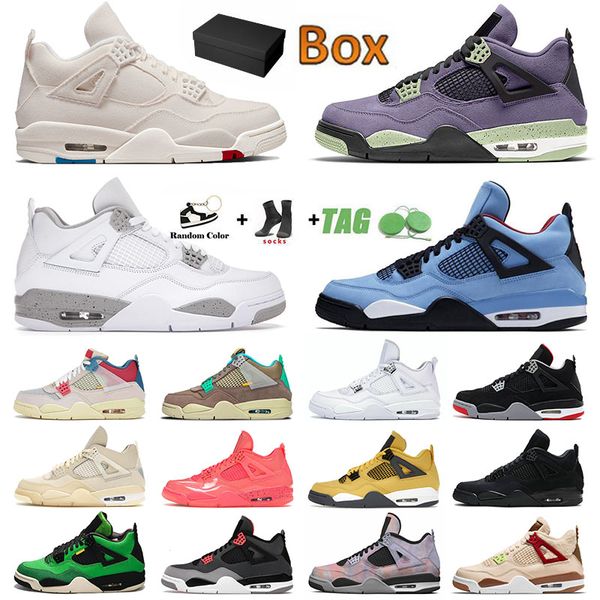

2022 new arrival jumpman 4 4s iv designer basketball shoes authentic for mens womens canvas canyon purple black cat infrared cactus jack spo