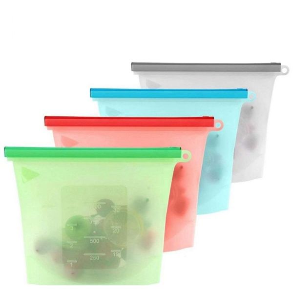 

1500ml reusable sile food fresh bag wraps fridge food storage containers refrigerator bag kitchen colore qylotd lipper