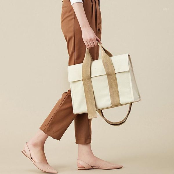 

canvas women's shoulder bag ladies handbag large capacity big tote bag white1