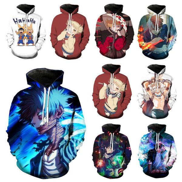 

my hero academia hoodies new men women dabi sweatshirt 3d print fashion anime long sleeve hip hop street harajuku pullover c001 y200704, Black