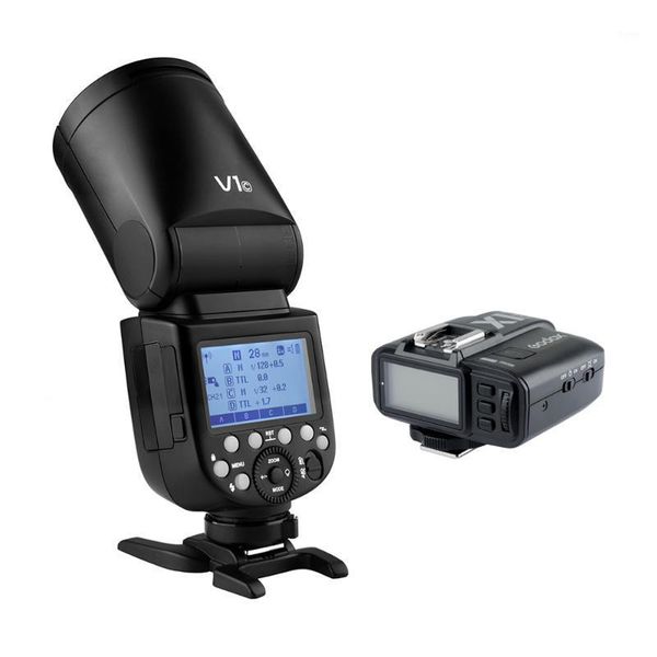 

godox v1c camera flash speedlite round head wireless 2.4g for eos series+x1t-cl 1/8000s 32 channels lcd flash trigger1