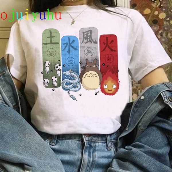 

totoro harajuku ullzang t shirt women studio ghibli kawaii t-shirt miyazaki hayao spirited away tshirt cute 90s tees female bbygsv