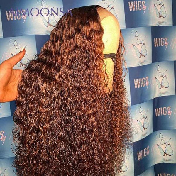 

lace wigs deep curly wig orange ginger 360 humain hair frontal pre plucked front human 150% remy, Black;brown