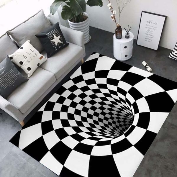 

3d carpets luxury geometry optical illusion area rugs bathroom living room floor anti-slip mat bedroom bedside carpet decor