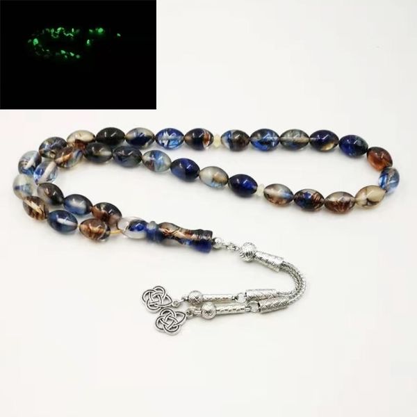 

luminous tasbih special muslim rosary everything is new misbaha eid ramadan gift islamic masbaha 33 prayer beads bracelet y200730, Black