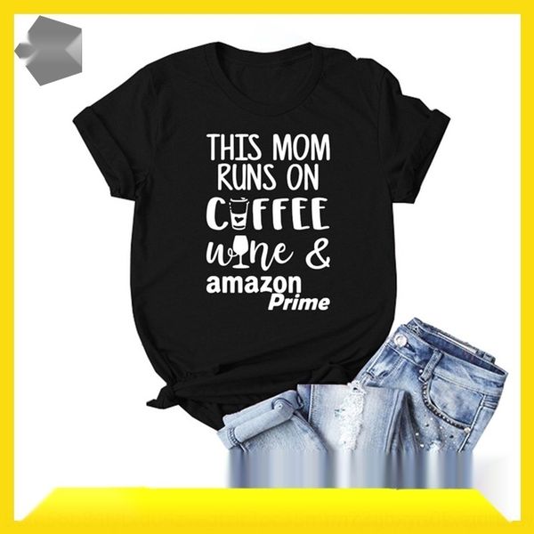 

5ddkz women's this mom runs on xcqoz casual short sleeve women's this mom runs on letter sleeve short t-shirt casual t-shirt lette, White