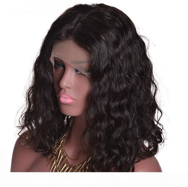 

brazilian human virgin remy baby soft hair lace front full lace curly wigs 130% desnity unproccessed natural black color