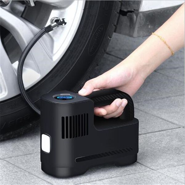 Auto Reifenfüller Luftkompressor Auto Reifenpumpe DC 12V Digitaler Bildschirm Auto Luftpumpe tragbar mit LED-Licht Universal