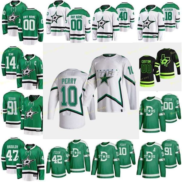 

2021 reverse retro dallas stars jerseys pysyk mark radulov alexander robertson jason seguin tyler sekera andrej custom stitched, Black;red