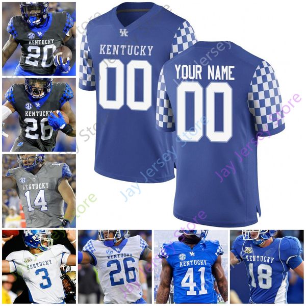 

cutsom kentucky wildcats football jersey ncaa college lynn bowden benjamin snell josh allen akeem hayes kavosiey smoke, Black;red
