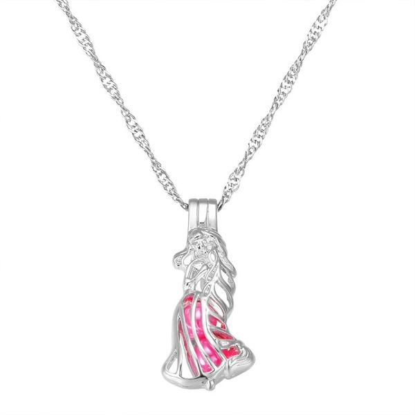 

anime tangled rapunzel pearl cage necklace cute pendant fashion jewelry link chain punk choker custom necklace women gift, Golden;silver