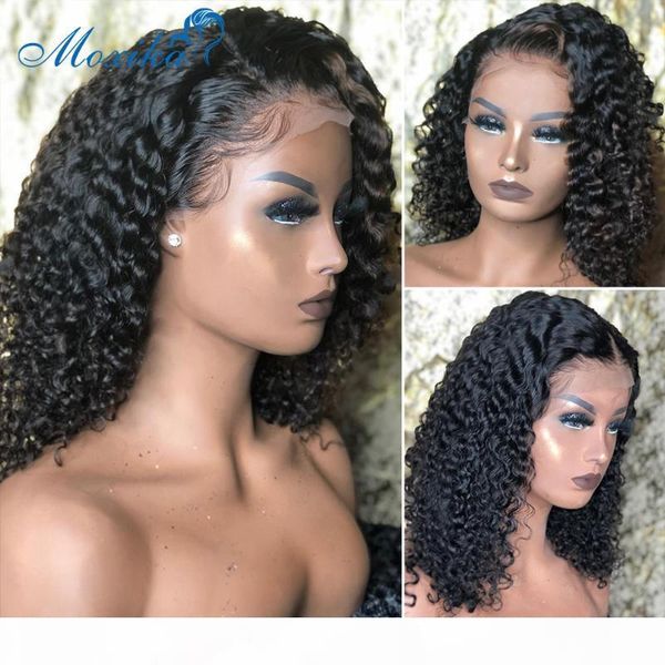 

lace front human hair wigs human hair bob lace front wigs 150 remy 13x4 4x4 frontal curly for black women, Black;brown
