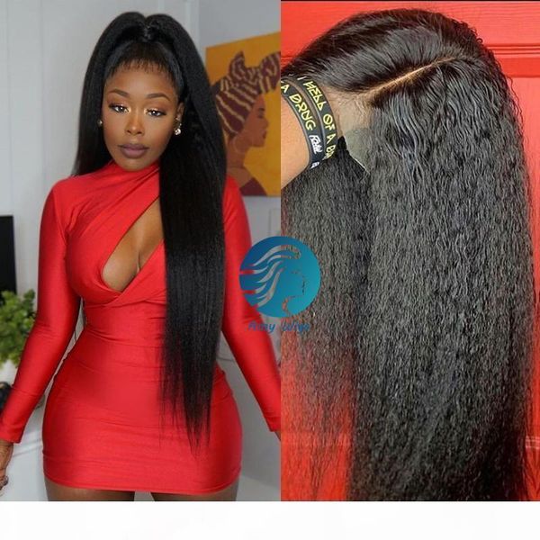 

8-30inch deep part 13x6 kinky straight indian remy pre plucked bleached knots wigs 180 density human hair wigs brazilian for black women, Black;brown