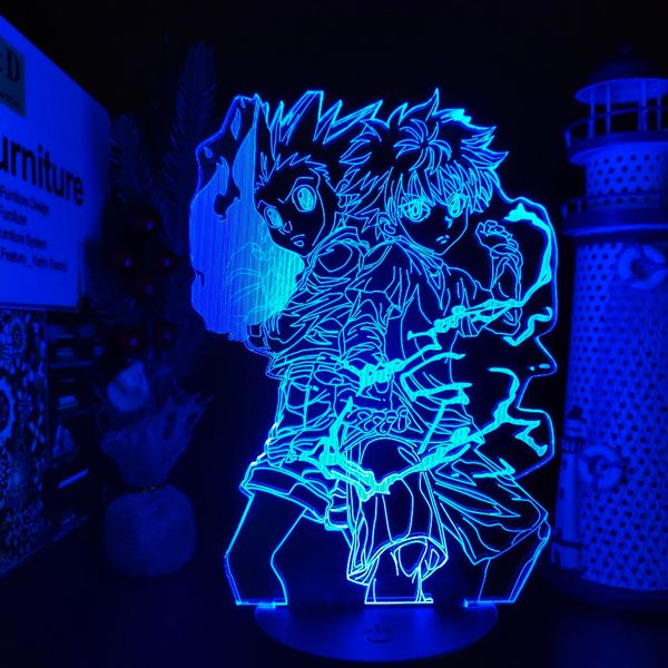 

gon and killua figure 3d lamp nightlight model toys anime x hunter figurine collection led toy 1008