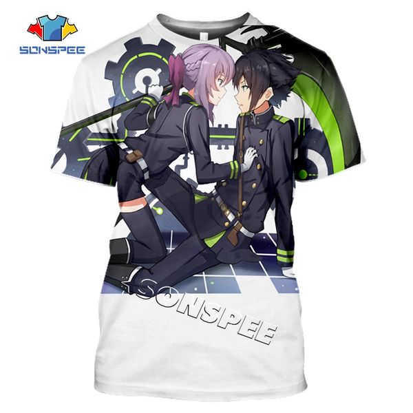 

summer homme pullover seraph of the end anime 3d 3d print shirts comics harajuku harajuku men clothing