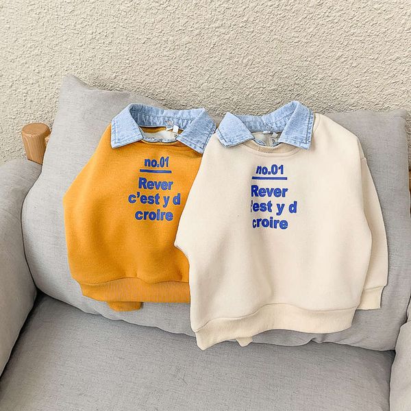 

new 2020 boys' girls' fake sweater two-piece plush children's undergarment baby's winter cloth i5st, Black