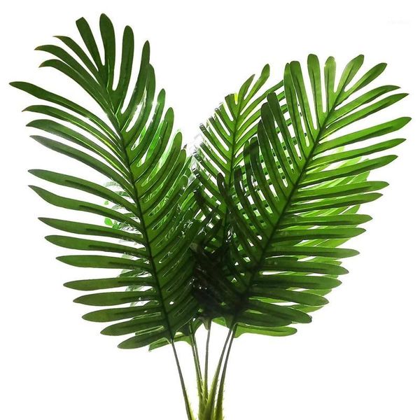 

new-6pcs palm artificial plants leaves faux large tropical imitation ferns for home garden party flowers arrangement wedding1