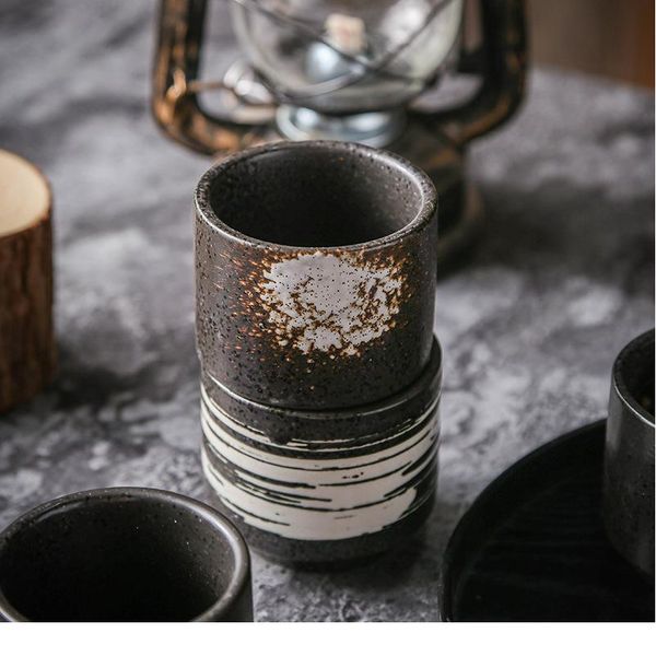 

200ml chinese retro style handmade color glaze high temperature firing ceramic teacup water cup porcelain jllzrq