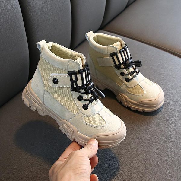 

2020 autumn winter fashion children' boots kids rubber boots boys girls vintage british style cool 26-36, Black;grey