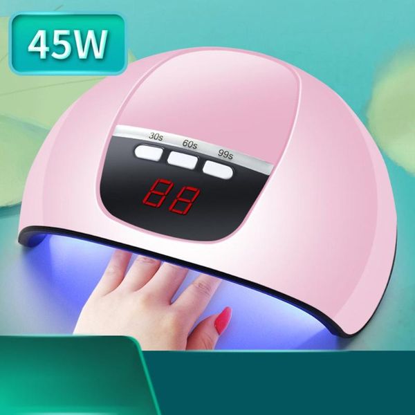 

nail dryer ptherapy machine 15led 45w intelligent induction led uv nail lamp fast roasting dry polish glue baking