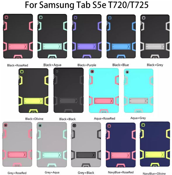 

shockproof silicon tablet case for samsung galaxy tab s5e 10.5" t720 t725 cover armor heavy protective rugged duty stand case