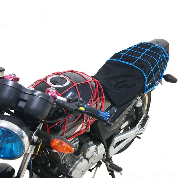 

30 * 30cm motorcycle bicycle fuel tank luggage net rope accessories black red blue