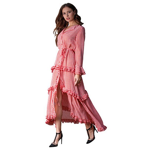 

bohemian 2020 new chic long red fashion high layer of women's rent cake dressed in clothes b8kx 6qz1, Black;gray