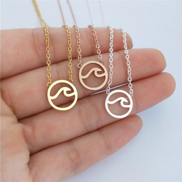 

chains circle charm choker simple wave statement necklace women beach jewelry bff collier femme sea gull accesorios mujer gold collare, Silver